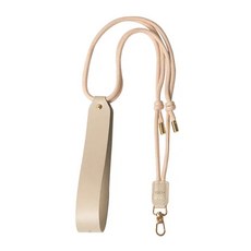 ekax 可調節減壓抽繩背帶, 聚酯纖維PU皮革材質, 72公分長, 燕麥杏, 1條