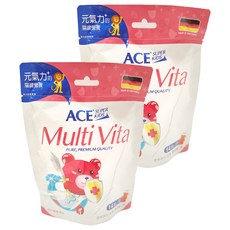 ACE SUPER KIDS 綜合維他命軟糖, 德國進口, 10種維生素, 14顆/袋, 2.8g, 2包