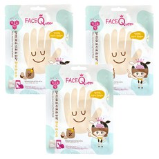 FACEQueeN 蜂蜜牛奶保濕護手膜, 超密著手套式, 牛奶嫩白滋潤精華, 可觸碰手機, 16g, 3包