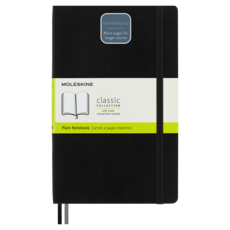 MOLESKINE 經典筆記本 擴展版 軟封面 空白 L, 黑色, 1個