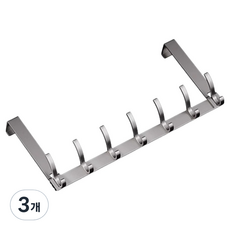 라라공방 심플 무타공 문걸이 행거 방문 옷걸이 14구, 스틸그레이, 3개