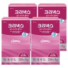 크리넥스 실크 소프트 플러스 미용티슈 2겹, 250매, 12개