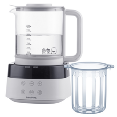 PiYOPiYO 黃色小鴨 恆溫調乳器1.3L + 嬰兒副食品調理容器500ml, 白色, 1組