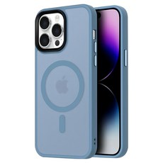 理享家 馬卡龍磨砂magsafe手機保護殼 iPhone 14 Pro Max 遠峰藍