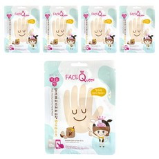 FACEQueeN 蜂蜜牛奶保濕護手膜, 超密著手套式, 牛奶嫩白滋潤精華, 可觸碰手機, 16g, 5包
