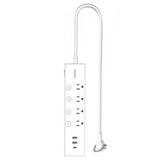 Kinyo 五開四插USB延長線 3孔 CGU-3549, 2.7m, 白色, 1條