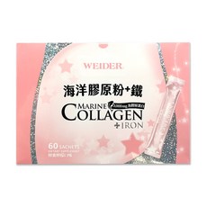 WEIDER 威德 海洋膠原粉 + 鐵 蜂蜜檸檬口味, 60包, 4.5g, 1盒