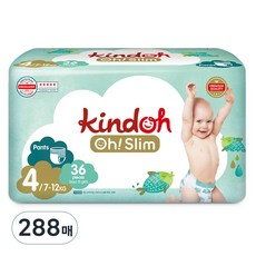 kindoh Oh! Slim優質超薄褲型尿布, 第4階段, 288張