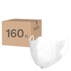 咪咪購物 3D成人立體口罩, 80片, 2盒, 白色