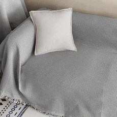 Hoom禾暮生活 法式編織沙發布 桌布 材質滌綸產地中國, 180 x 230cm, 芝麻牛奶, 1個