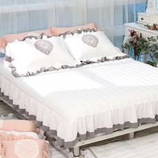 AronHouse 法式優雅短荷葉邊柔滑床裙