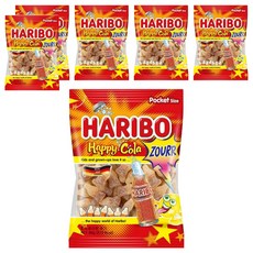 HARIBO 快樂可樂味酸味軟糖, 80g, 6個