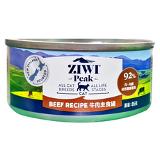 ZIWI 巔峰 貓咪主食罐 92%肉、內臟和紐西蘭青口, 牛肉, 85g, 1罐