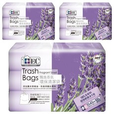 家簡塵除 薰衣草香氛環保清潔袋 3捲 中, 45L, 3包