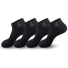 Crocodile 鱷魚 男款運動刺繡緩震Rookie運動休閒襪 4雙組, 黑色, 1套