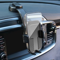 GMZ MOTORS 吸附式可彎曲車用儀表板手機支架, 黑色, 1個