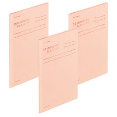 motemote 31天10分鐘讀書法計畫本, 3本, 閃亮桃粉色