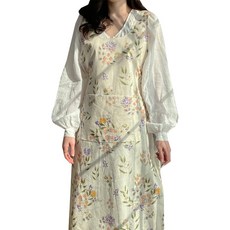 HANSGALLERY 韓國製梅伊亞麻圍裙, 紫色, 1個