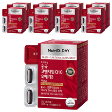 Nutri D-DAY 紅麴輔酶Q10 Omega-3膠囊, 30顆, 1100mg, 9盒
