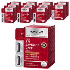 Nutri D-DAY 紅麴輔酶Q10 Omega-3膠囊, 30顆, 1100mg, 12盒