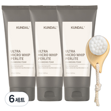 KUNDAL 昆黛爾 極致微米泡沫珍珠岩潔面乳 175ml x 3入 + 毛孔刷具2件組, 6套