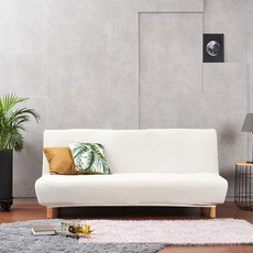 리빙모어 포시즌 나노 팔걸이 없는 소파커버, 크림, 1개