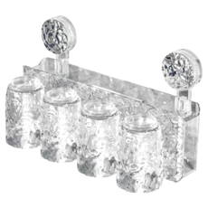 吸盤牙刷置物架，內置置物，穩固掛物，多種人群，超大容量，防水防潮，經久耐用, 透明, 1個