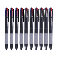 오비크 프리미엄 3색 볼펜 0.7mm, 블랙, 10개