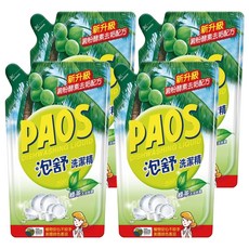 泡舒 洗潔精 綠茶 補充包，溫和不刺激，洗淨力強, 800g, 4包