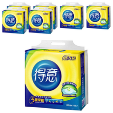 得意3層抽取式衛生紙 強韌度+100% 耐用不易破 原生紙漿 高溫殺菌, 10包, 7袋