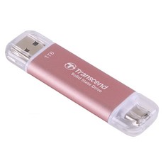 創見 外接式SSD固態硬碟 TYPE-C/A雙介面 ESD310P 粉紅色, 1TB, 1個