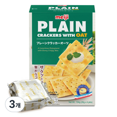 meiji 明治 原味燕麥餅乾 4入, 3個, 104g