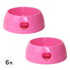 피치펫 강아지 고양이 원형 식기 G-02, 핑크, 6개