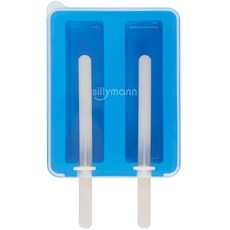 sillymann 鉑金矽膠2格冰棒長方型模具 WSK809, 天藍色, 1個