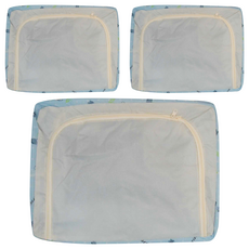 OP 生活 牛津布鋼架收納箱 24L, 40 x 30 x 20cm, 藍色櫻桃, 3個