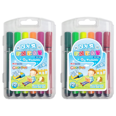 SUCCESS 成功 可水洗軟頭彩色筆 12色, 2組