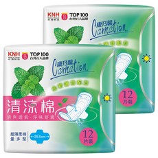 康乃馨 清涼棉衛生棉 量多型, 25.5cm, 12片, 2包