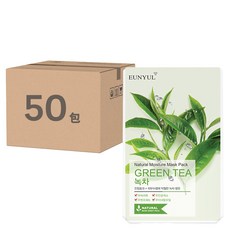 EUNYUL 綠茶面膜 Set 50片, 精華液成分, 鎮靜收斂粗糙肌膚, 輕薄貼合肌膚, 1組