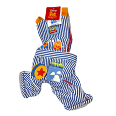 PET PARADISE 寵物衣服 連帽玩具總動員吊帶褲 條紋藍白 3S, 1件