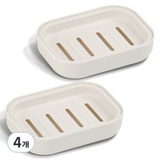 굿굿샵 마카롱 비누 받침대, 화이트, 4개