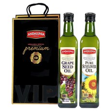 Andalunia 葡萄籽油 500ml + 葵花籽油 500ml 組合, 1套
