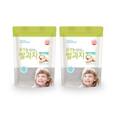 베베푸드 유기농 쌀과자 떡뻥, 백미, 20g, 2개