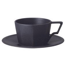 KINTO OCT八角陶瓷杯盤組 300ml, 黑色, 1組