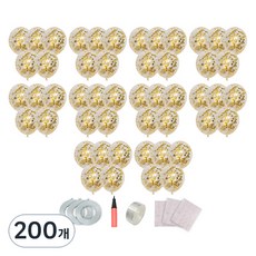 피앤비유니티 컨페티 라운드 풍선 30cm, 02 골드, 200개