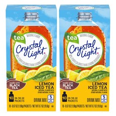 Crystal Light 檸檬冰茶風味沖泡飲隨身包, 1.98g, 10條, 2盒