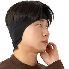 GRS 스포츠 귀마개형 방한 헤드밴드, 블랙, 1개