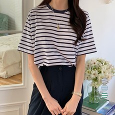 afinar 女款條紋短袖T恤