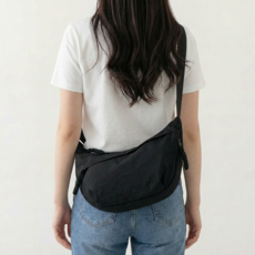 Beliean 輕便堅固可頌女用斜揹包, 黑色