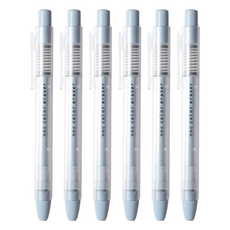 sun-star noc color eraser按壓出芯橡皮擦 雙層結構筆身 附筆夾, 藍綠色, 6支