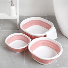 Pickypicks 可折疊方形盆 3件組, 粉色, 1組